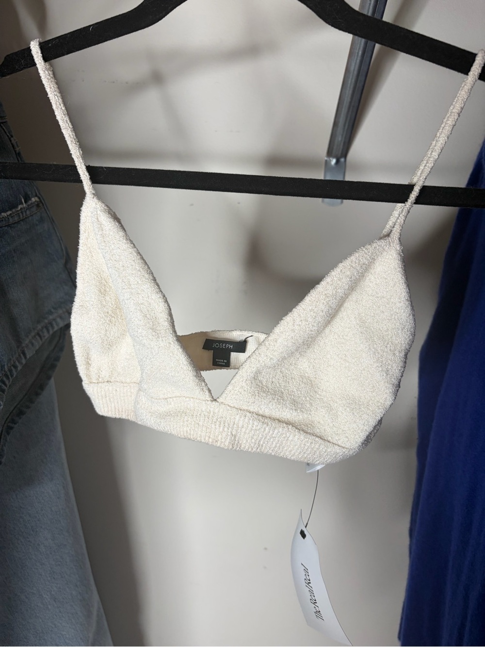 Joseph Cream Terry V-Neck Bralette Camisole